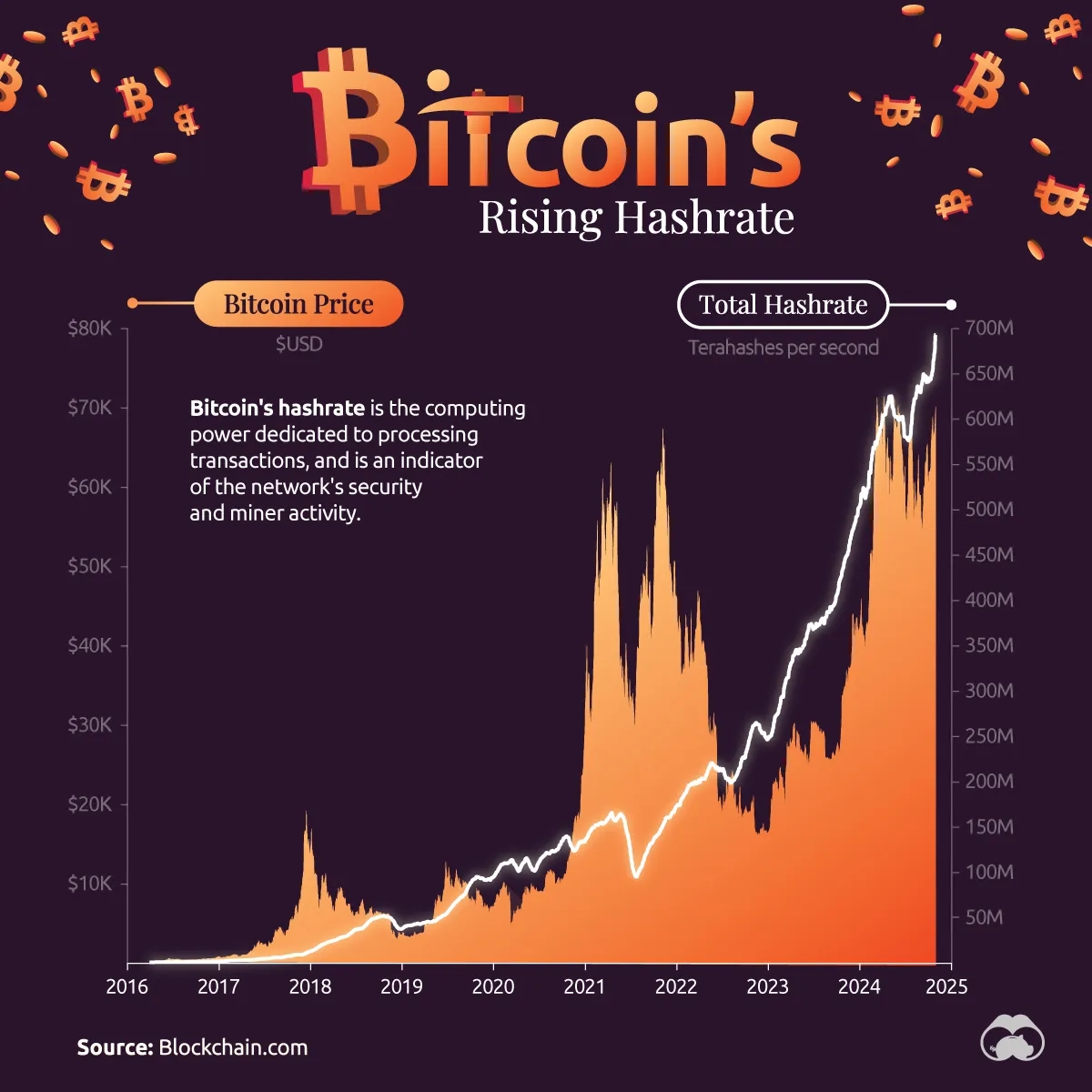 Bitcoin's Hashrate Hits Record Highs ₿