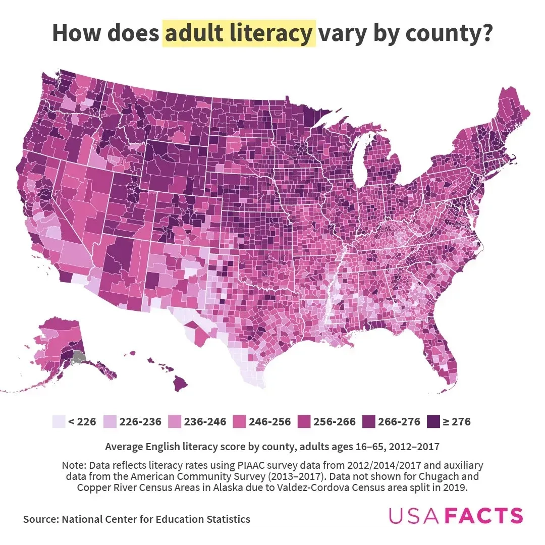 Mapping Adult Literacy Rates in the U.S.