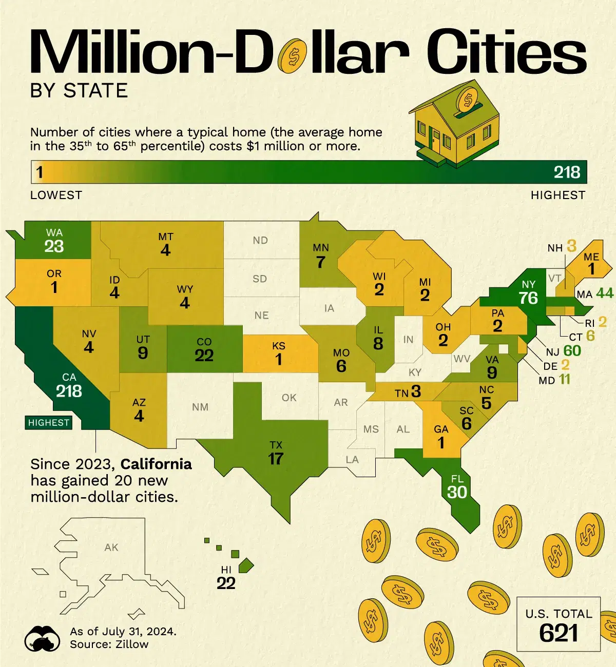 Where are U.S. Home Prices $1 Million or More? 🏡