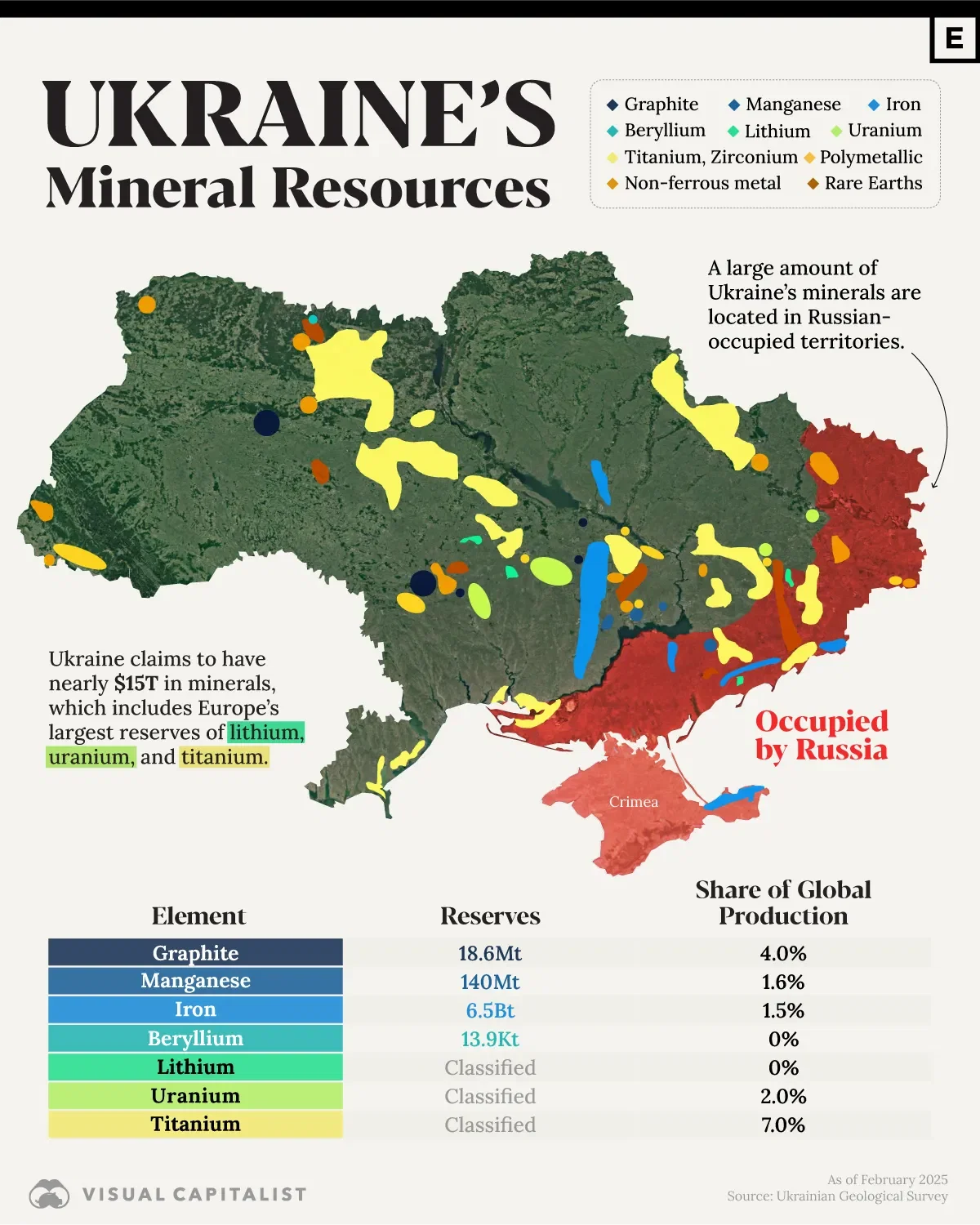 Mapped: Ukraine's Mineral Resources